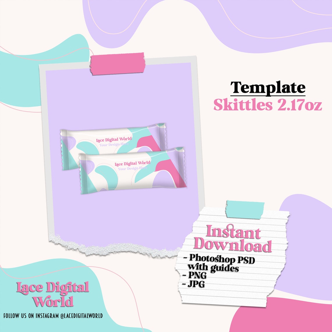 Skittles Template Rainbow Candy Template Party Favor - Etsy