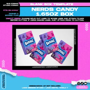 Nerds Box Template, Nerds Candy Template, Nerds Box SVG, Nerds Candy, Snack Template, SVG, Party Favors, Templates, Nerds Template