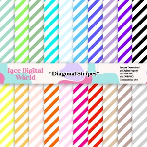 Stripes, Paper, Striped Digital Papers, Primary Colors, Striped Papers, 12x12 Papers, Instant Download, Scrapbook Paper, Digital Paper