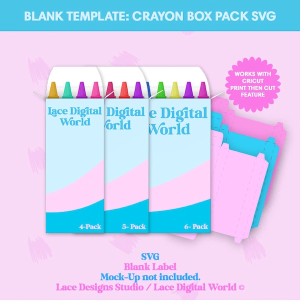 Crayon Box Template, Crayon Box SVG, SVG Templates, Cricut SVG, Crayon Box, Crayon svg, Crayon Template