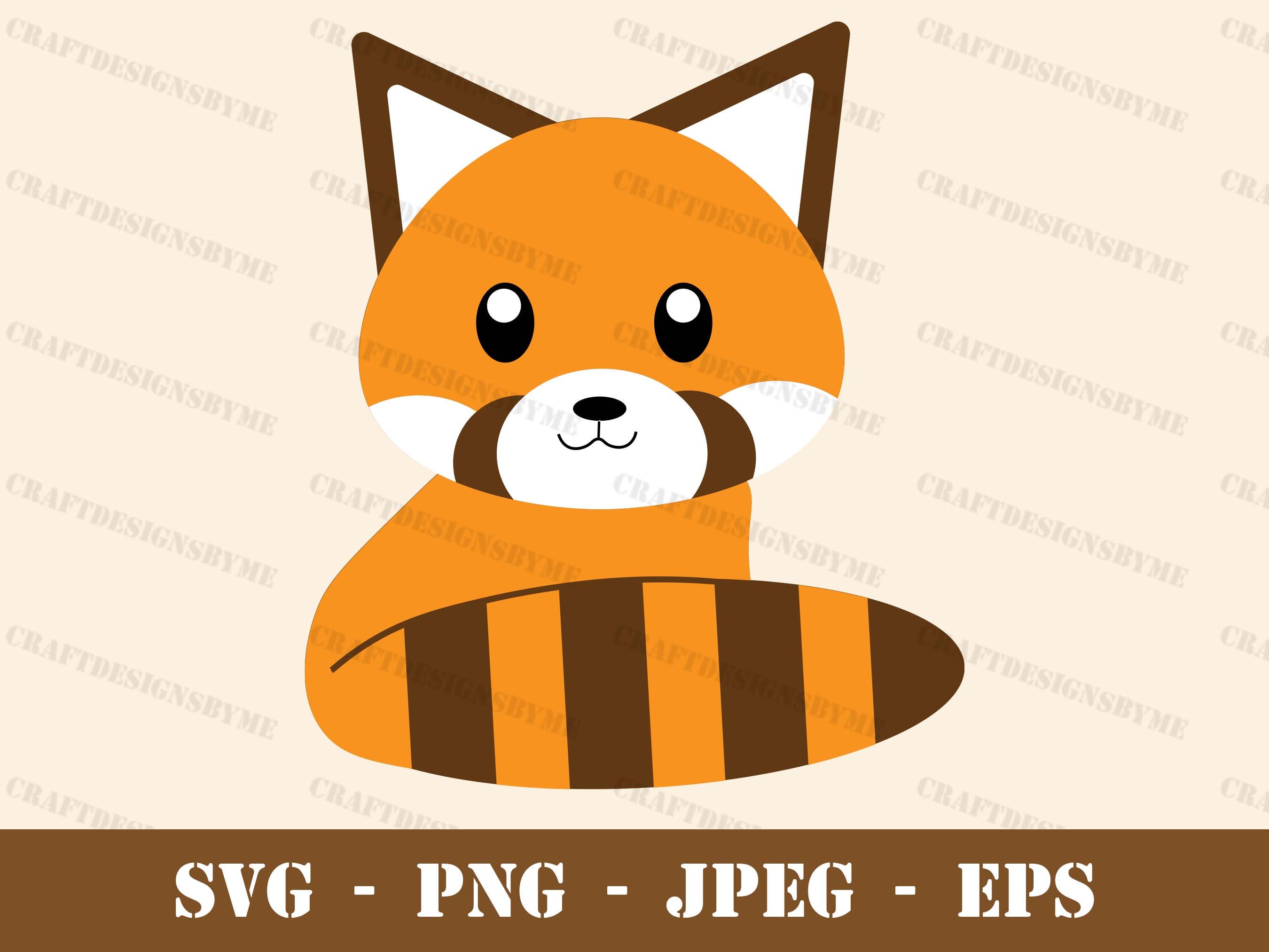 Red Panda Layered Svg png Jpeg Instant Download Kawaii Illustration Cut ...