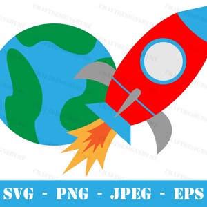 Space rocket layered svg - png - jpeg - instant download - planet earth - cut file - cricut vinyl - htv - cutting machine - clip art