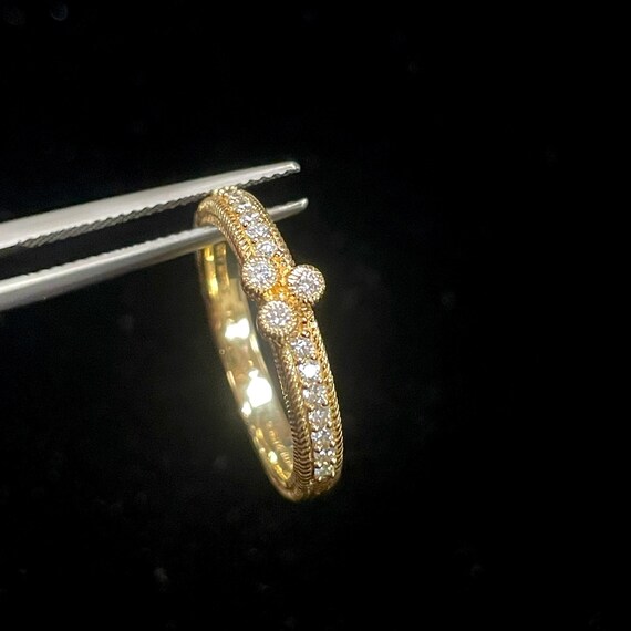 Vintage style 14k gold diamond judith ripka ring - image 2