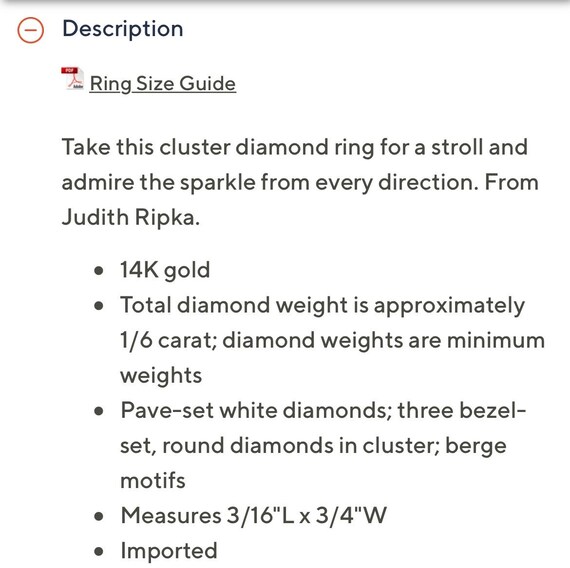 Vintage style 14k gold diamond judith ripka ring - image 4