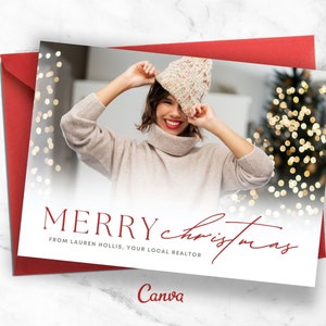 Makler Weihnachtskarte, Makler Urlaubspostkarte, Urlaub Mailer, Makler Postkarte, Neutral Weihnachten, Canva