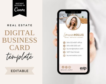 EXP Digital Business Cards, EXP Realty Business Card, Luxury Business Card, Real Estate Agent, EXP Luxury, Real Estate Digital Business Card