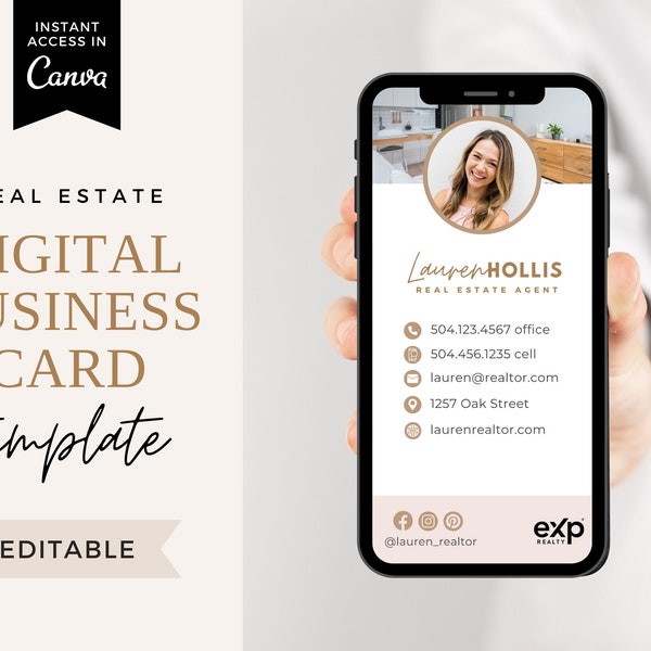 EXP Digital Business Cards, EXP Realty Business Card, Luxury Business Card, Real Estate Agent, EXP Luxury, Real Estate Digital Business Card