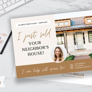 Gerade verkauft Postkarte, Immobilien Postkarte, Gerade verkauft Flyer, Makler Postkarte, Immobilienmarketing, bearbeitbare Postkarte, Canva Template