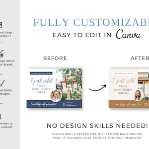 Just Sold Postcard, Real Estate Postcard, Just Sold Flyer, Realtor Postcard, Real Estate Marketing, Editable Postcard, Canva Template image 7