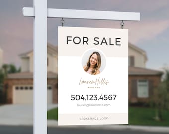 Real Estate Signs, For Sale Sign, Real Estate Marketing, Canva Template, Modern For Sale Sign, Realtor Sign, Real Estate Template, Yard Sign