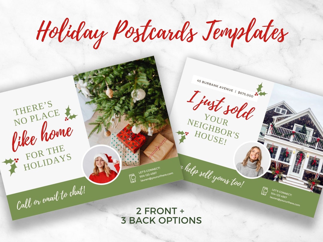 Holiday Real Estate Postcard, Winter Real Estate, Holiday Mailer