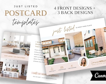 Just Listed Postcard, Real Estate Postcard, Just Listed Flyer, Realtor Postcard, Real Estate Marketing, Editable Postcard, Canva Template