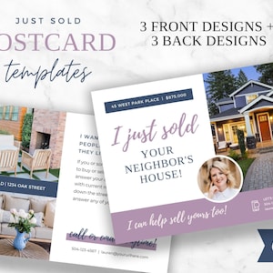 Gerade verkauft Postkarte, Immobilien Postkarte, Gerade verkauft Flyer, Makler Postkarte, Immobilienmarketing, bearbeitbare Postkarte, Canva Template