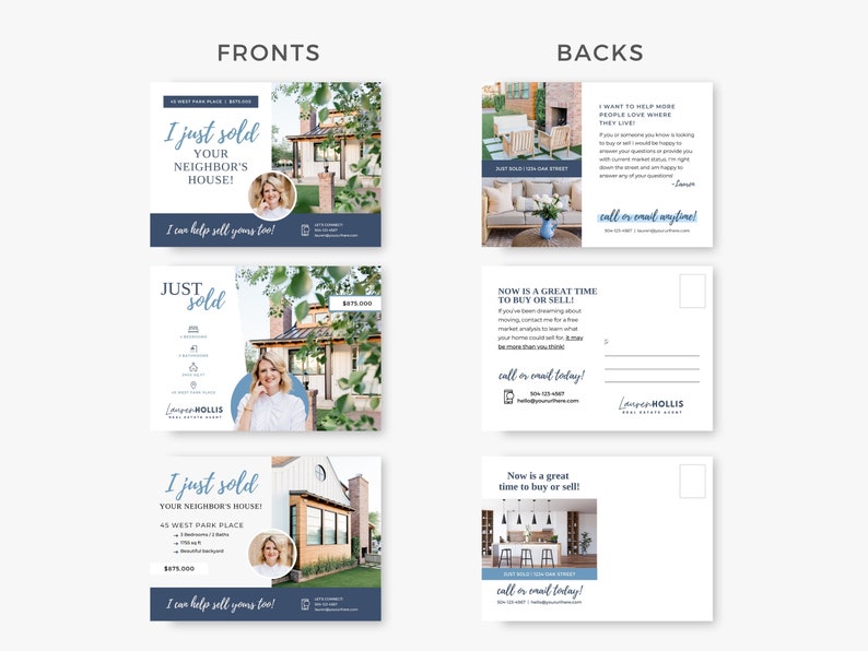 Just Sold Postcard, Real Estate Postcard, Just Sold Flyer, Realtor Postcard, Real Estate Marketing, Editable Postcard, Canva Template image 4