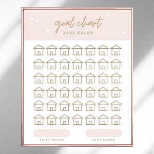 Real Estate Goal Chart Template, Real Estate Goal Tracker, Real Estate Editable Goals, Goals Year, Real Estate Goal Chart Print