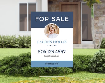 Real Estate Yard Sign, For Sale Sign, Real Estate Marketing, Canva Template, Modern For Sale Sign, Realtor Sign, Real Estate Template