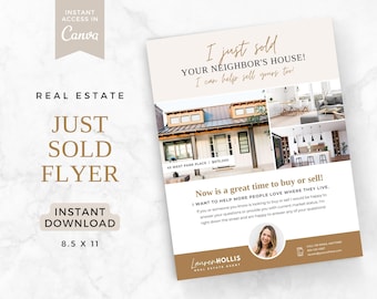 Real Estate Listing Letter Template, Just Sold Flyer, Real Estate Letter, Real Estate Prospecting Letters, Realtor Marketing