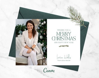 Realtor Christmas Postcard, Real Estate Holiday Card, Realtor Holiday Cards, Christmas Mailer, Realtor Post Card, Holiday Postcard, Canva