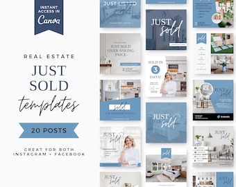 Just Sold Template, Real Estate Agent Template, Real Estate Marketing, Realtor Social Media, Real Estate Just Sold, Just Sold Instagram Post