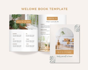 Airbnb Welcome Book Template, House Host Manual Guidebook Template, Real Estate Canva Template, Vacation Rental Template