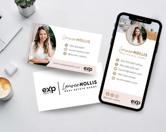 Real Estate Business Card, Digital Business Card, Realtor Business Card, Unique Business Card, EXP Digital Business Cards, Canva Template