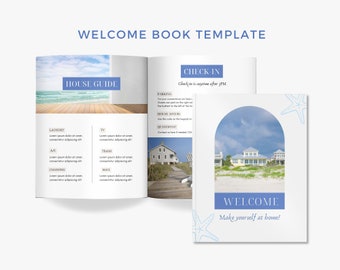 Airbnb Welcome Book Template, House Host Manual Guidebook Template, Vacation Rental Template, Guest Book for Rental, Beach Rental, Canva