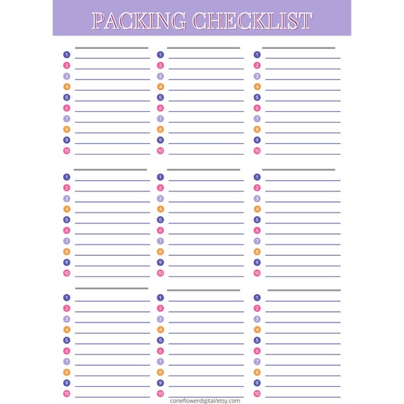 Moving cheap packing checklist