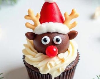 Easy Reindeer Cupcakes – Christmas Cupcake Tutorial • Fun Holiday Baking |(PDF Download)
