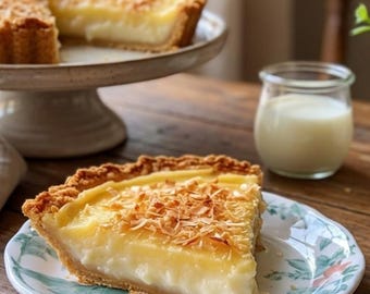 Coconut Custard Pie Recipe PDF | Easy Homemade Coconut Pie | Classic Creamy Dessert | Beginner Friendly Baking | Instant Download