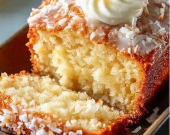 Easy Coconut Loaf Cake Recipe PDF | Moist & Fluffy Homemade Tropical Cake | Instant Download