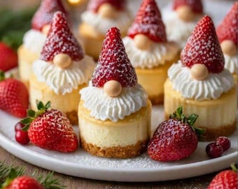 Gnome Mini Cheesecakes Recipe | Cute Mini Cheesecake Dessert | Easy Party Treat | Instant PDF Download