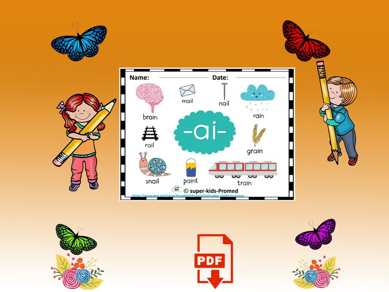Digraph Posters Colored,printable Digraphs Dab It Worksheets ...