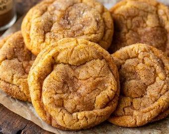 Pumpkin Snickerdoodle Cookies Recipe | Soft Fall Cookies | Printable Recipe PDF | Easy Holiday Cookie | Digital Download