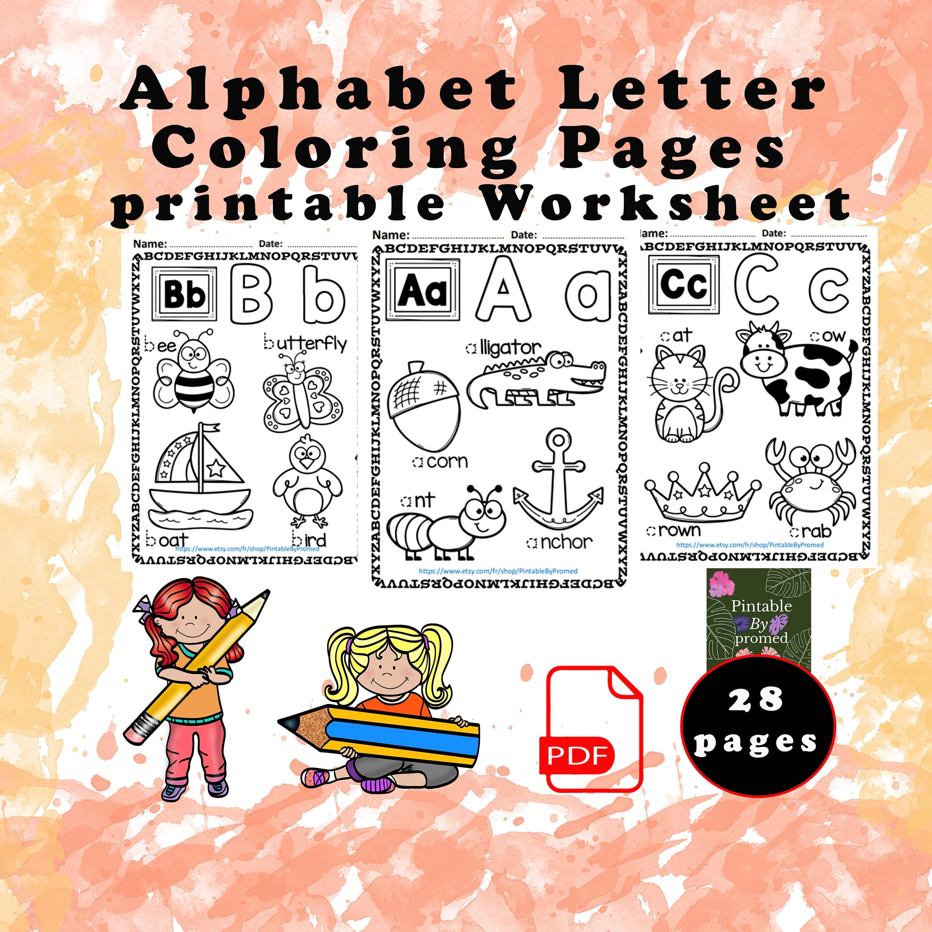 Upper Lowercase Alphabet Printable Worksheets for Preschool Etsy Upper Lowercase Alphabet Printable Worksheets for Preschool Etsy
