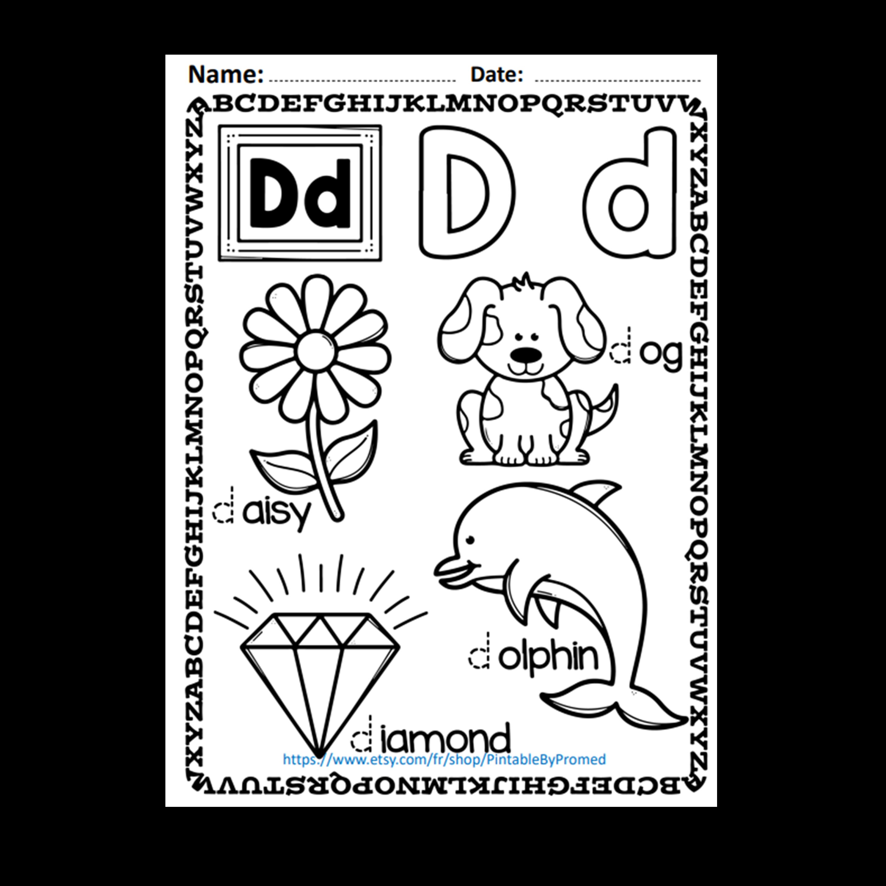 Upper & Lowercase Alphabet Printable Worksheets for Preschool Etsy