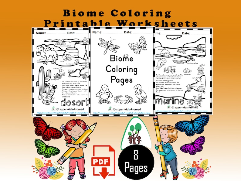 Biome Coloring Pagesprintable Science Coloring Page - Etsy