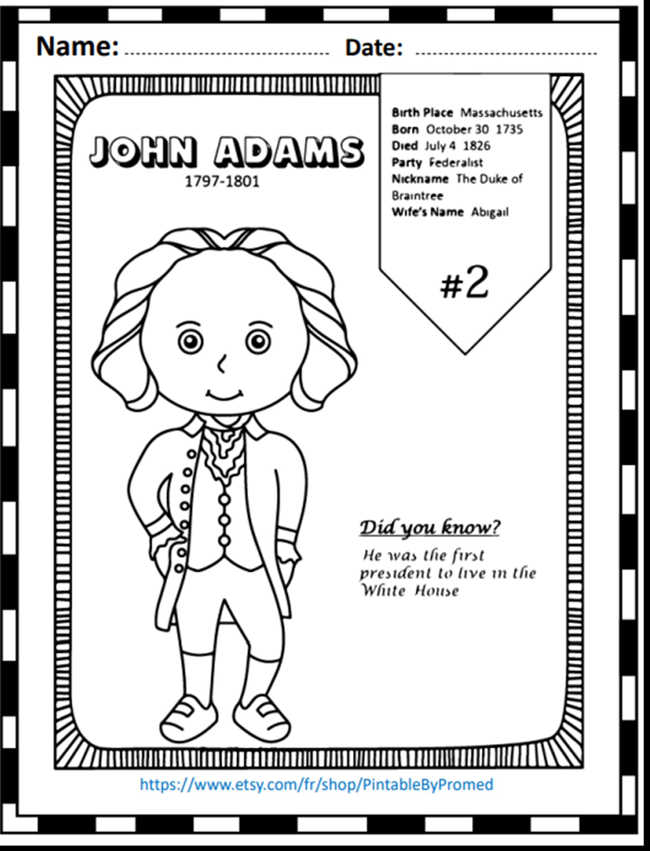 US PRESIDENTS Coloring Page Book Printables Homeschool - Etsy
