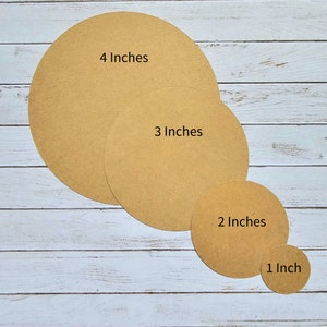 Kraftpapier cirkels / papier gestanste cirkels / kraftpapier / cirkelversiering / 1, 2, 3, 4 inch / knutselcirkels / plakboek / dagboek