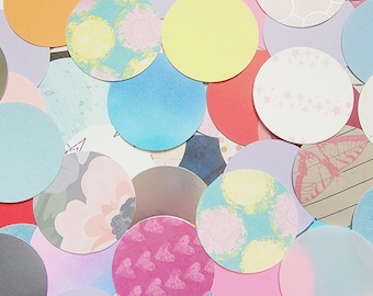 Paper Circles / Paper Die Cut Circles / Assorted Colors & Patterns / Circle Embellishment / 2 inch / Craft Circles / Die Cut Circle