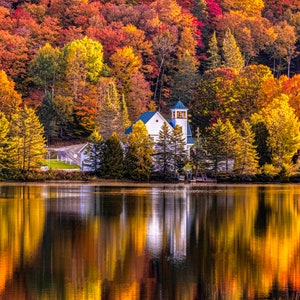 Vermont Fall Foliage| New England Fall Colors| Autumn Leaves Landscape | Photo Print & Canvas Wall Art | Holiday Gift - Free Shipping