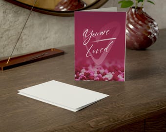 Tarjeta de felicitación "Eres amado" / Tarjeta romántica de corazón A2, San Valentín