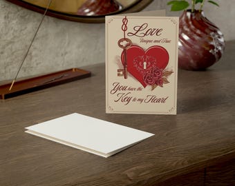 Tarjeta de felicitación de San Valentín "Llave a mi corazón" / Tarjeta de amor romántico