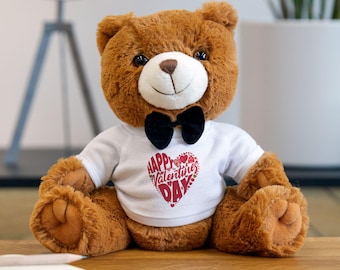 Camiseta de osito de peluche de San Valentín con corazón para el día de San Valentín.