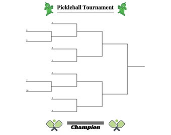 Drabinka turnieju pickleball dla 10 drużyn, drabinka sportowa do druku (PDF)