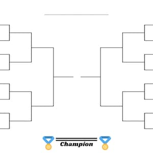 16 Team Tournament Bracket, Sports Bracket, Printable Sports Brackets, Printable Bracket, Basketball Tournament, PDF, Cornhole Bracket