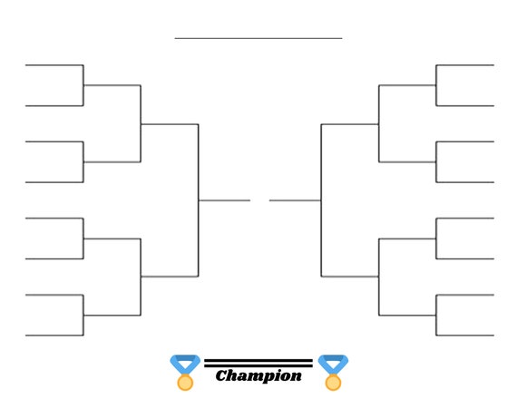 Fillable Seeded 16 Team Tournament Bracket- Editable Bracket