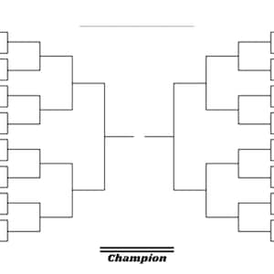32 Team Tournament Bracket, Sports Bracket, Printable Sports Brackets, Printable Bracket, Basketball Tournament, PDF, Cornhole Bracket