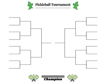 Pickleball Bracket | Printable PDF | Blank Tournament Bracket | 16 Teams | Single Elimination