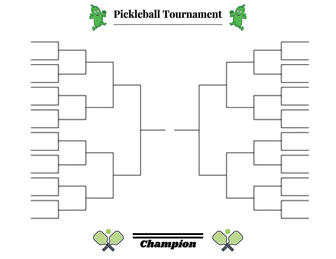 32 Team Pickleball Tournament Bracket, Sports Bracket, Printable Sports 32 Team Pickleball Tournament Bracket, Sports Bracket, Printable Sports