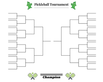 32 Team Printable Pickleball Tournament Bracket (PDF)